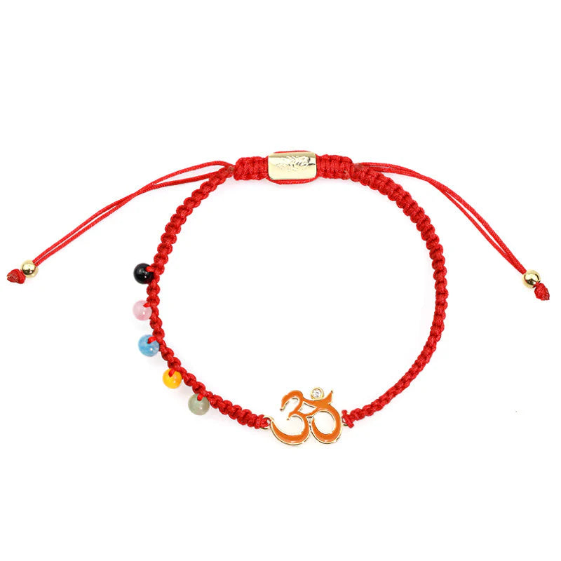Buddha Stones Tibetan Handmade OM Mindfulness Red String Bracelet (Extra 30% Off | USE CODE: FS30)