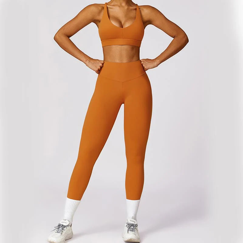 Buddha Stones Women Short Sleeve T-Shirt Top High Waist Leggings Pants For Sports Yoga