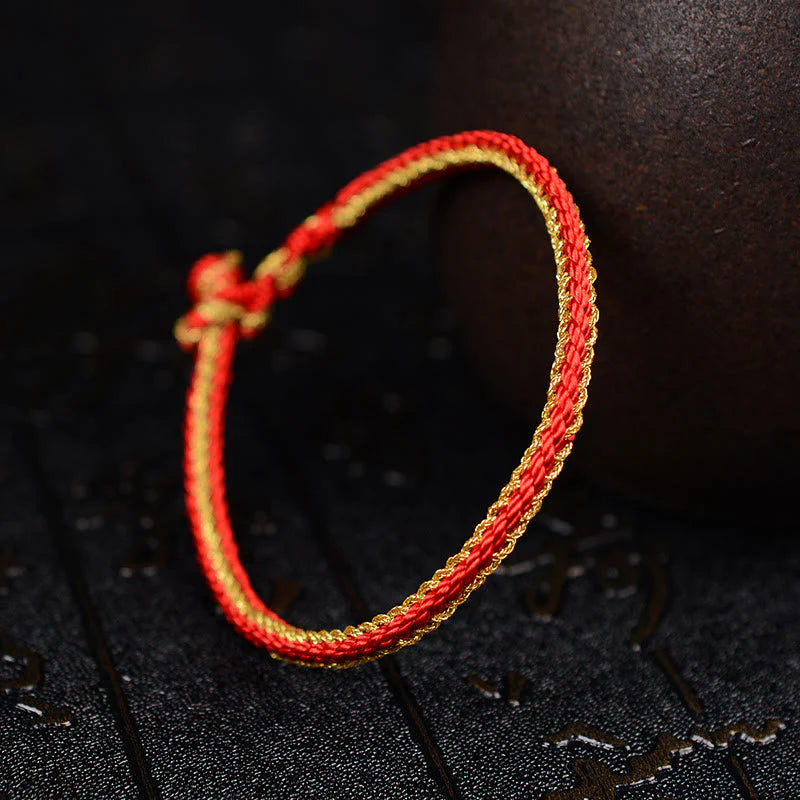 Buddha Stones Two-Color Rope Handcrafted Eight Thread Peace Knot Bracelet (Extra 30% Off | USE CODE: FS30)