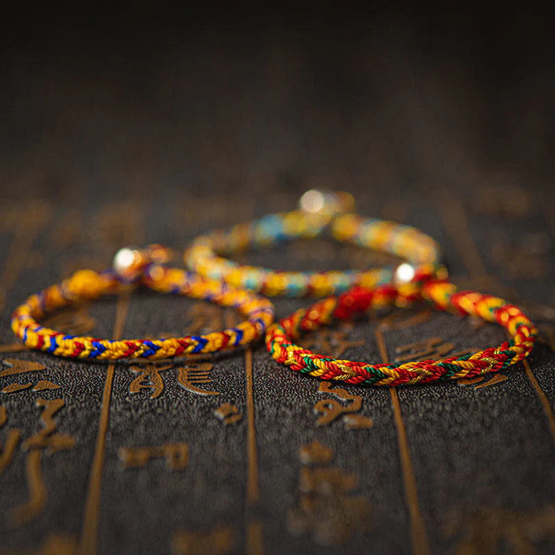 Buddha Stones May you be good fortune and success Lucky Multicolored Bracelet
