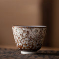 Buddha Stones Brown Flowers In Full Bloom Teacup Kung Fu Tea Cup 100ml With Gift Box