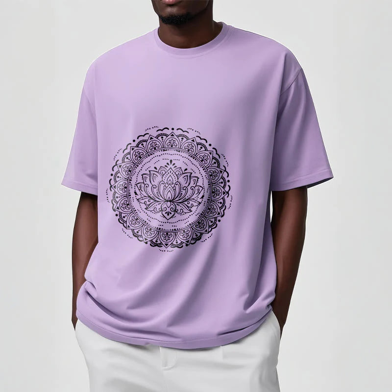 Buddha Stones Mandala Lotus Flower Pattern Tee T-shirt