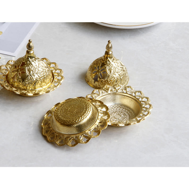 Buddha Stones Tibetan Gold Mini Meditation Incense Burner