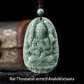 Buddha Stones Chinese Zodiac Natal Buddha Natural Jade Wealth Prosperity Necklace Pendant (Extra 30% Off | USE CODE: FS30)