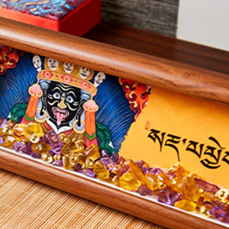Buddha Stones Om Mani Padme Hum Buddha Golden Ingot Thangka Photo Frame Ornament Home Decor