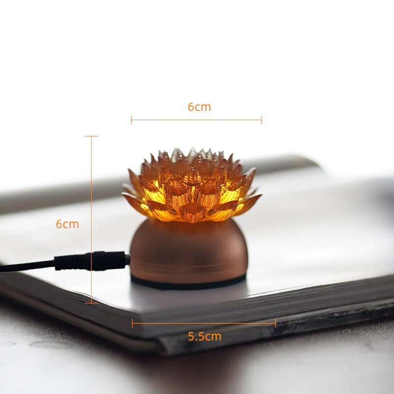 Buddha Stones Lotus Liuli Glass Copper Brass New Begining Home Decoration