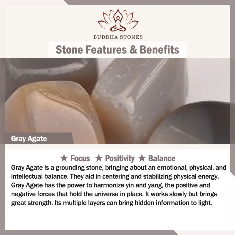 Buddha Stones Natural Agate Stone Shark Wisdom Bracelet