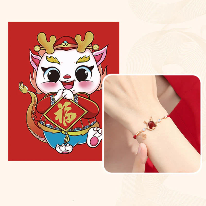 âââA Flash Sale- Buddha Stones 925 Sterling Silver Year of the Dragon Natural Red Agate Dragon Attract Fortune Fu Character Strength Bracelet Necklace Pendant Earrings