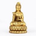 Buddha Stones Kwan Yin Avalokitesvara Holding A Willow Bottle Harmony Brass Copper Statue Home Decoration