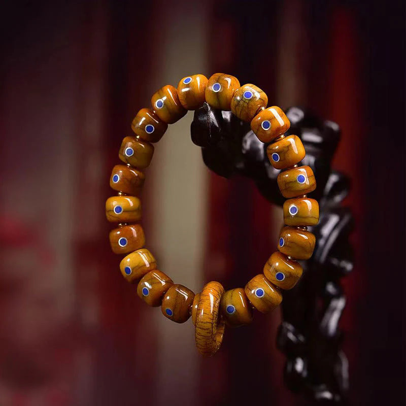 Buddha Stones Vintage Tibetan Bone Beads Lazurite Balance Braided Rope Bracelet