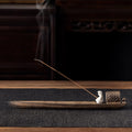 Buddha Stones Fisherman Zen Healing Brown Ceramic Stick Incense Burner Decoration