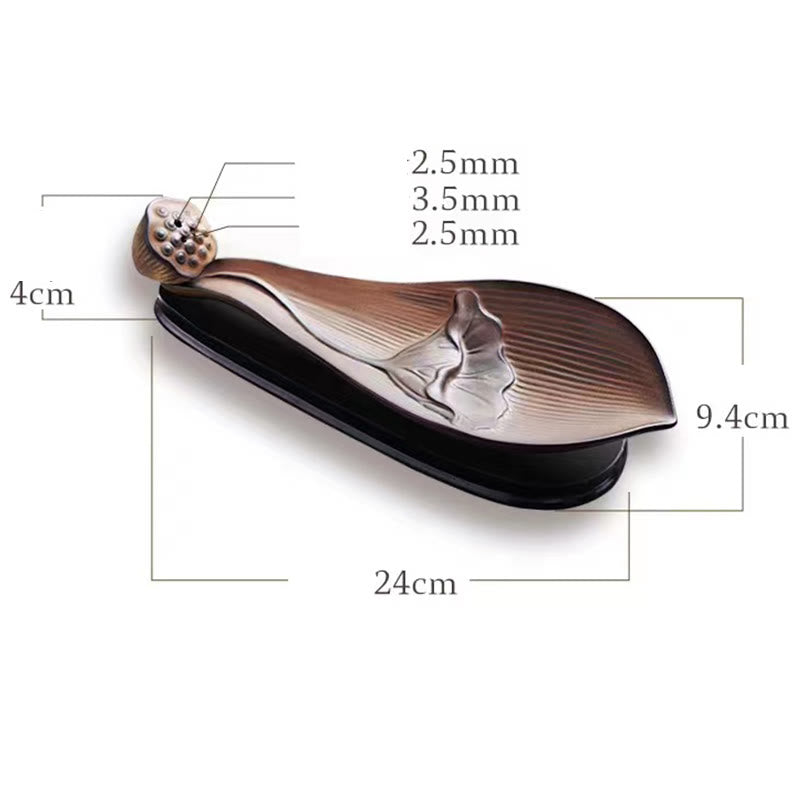 Buddha Stones Lotus Pod Zen Healing Brown Ceramic Stick Incense Burner Decoration