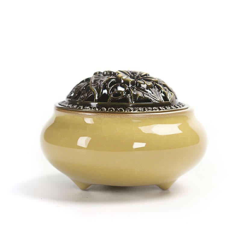 Buddha Stones Colorful Ceramic Incense Burner