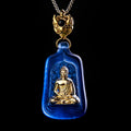 Buddha Stones Tibetan Medicine Buddha Liuli Crystal Compassion Serenity Necklace Pendant