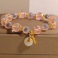 Buddha Stones Fu Character Peace Buckle Liuli Candy Agate Healing Bracelet