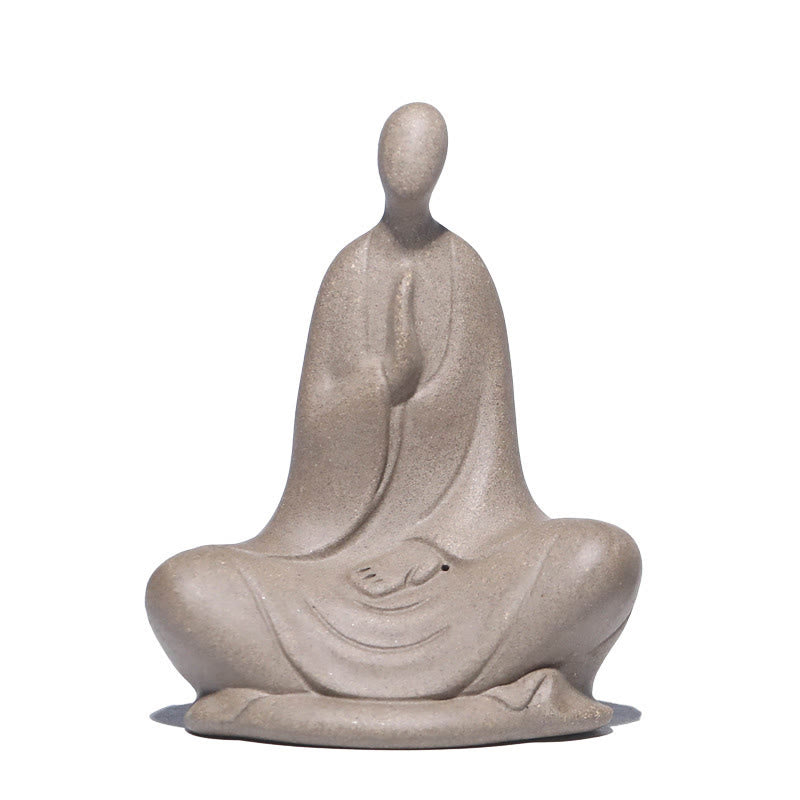 Buddha Stones Formless Buddha Prayering Ceramic Statue Zen Home Decoration 5*2.5*5.3cm
