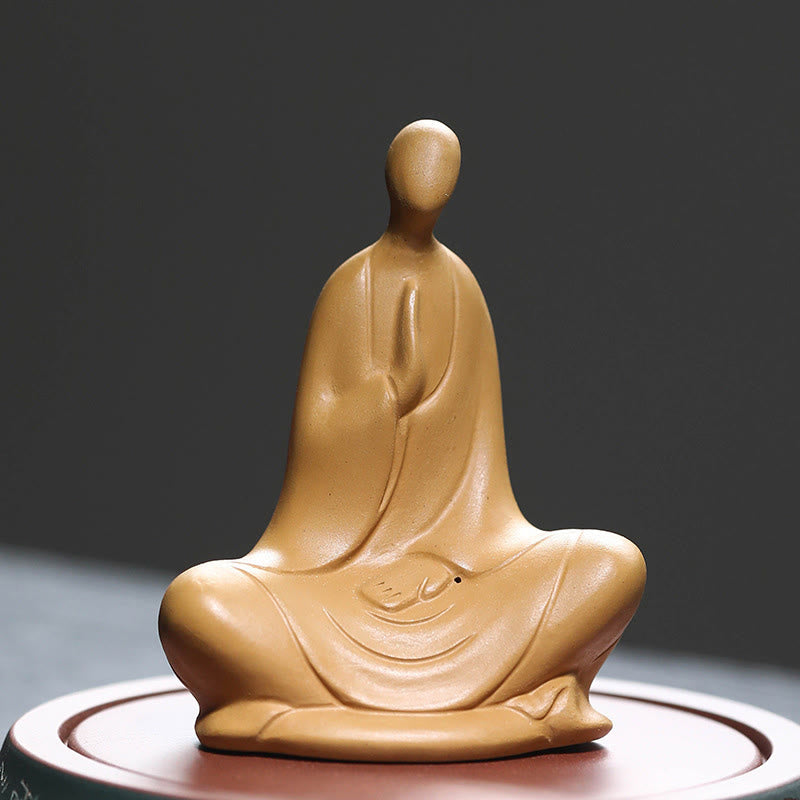 Buddha Stones Formless Buddha Prayering Ceramic Statue Zen Home Decoration 5*2.5*5.3cm
