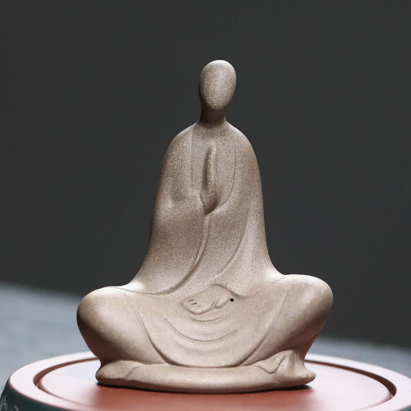 Buddha Stones Formless Buddha Prayering Ceramic Statue Zen Home Decoration 5*2.5*5.3cm