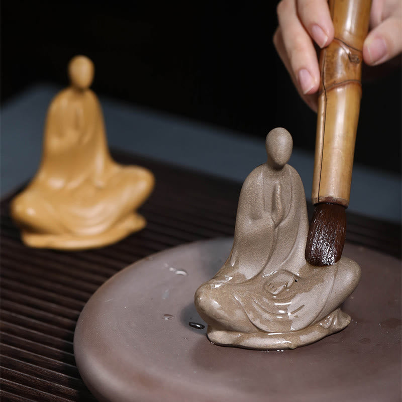 Buddha Stones Formless Buddha Prayering Ceramic Statue Zen Home Decoration 5*2.5*5.3cm