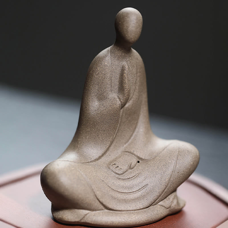 Buddha Stones Formless Buddha Prayering Ceramic Statue Zen Home Decoration 5*2.5*5.3cm