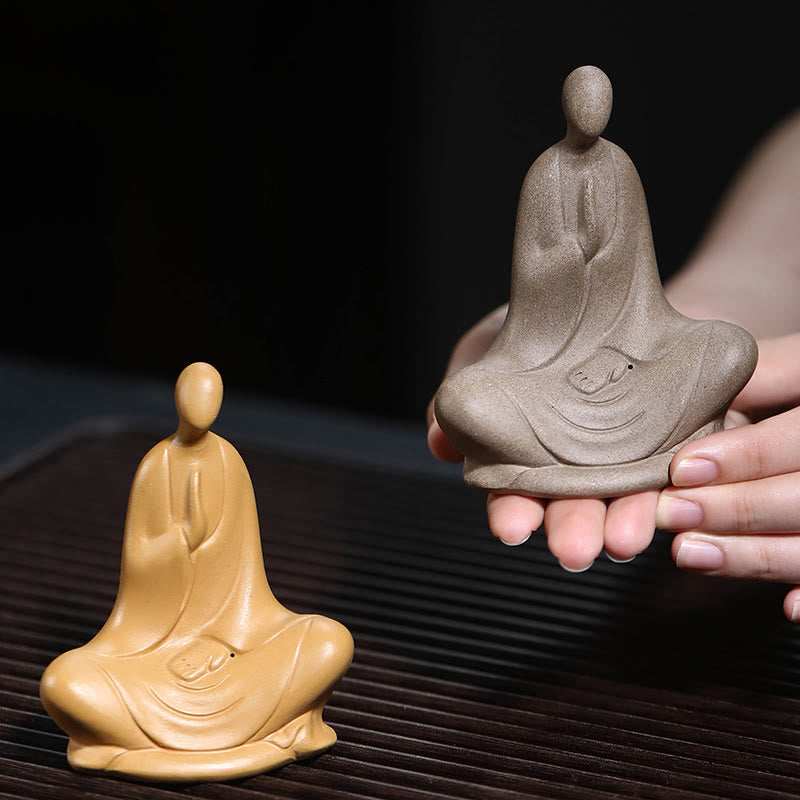 Buddha Stones Formless Buddha Prayering Ceramic Statue Zen Home Decoration 5*2.5*5.3cm