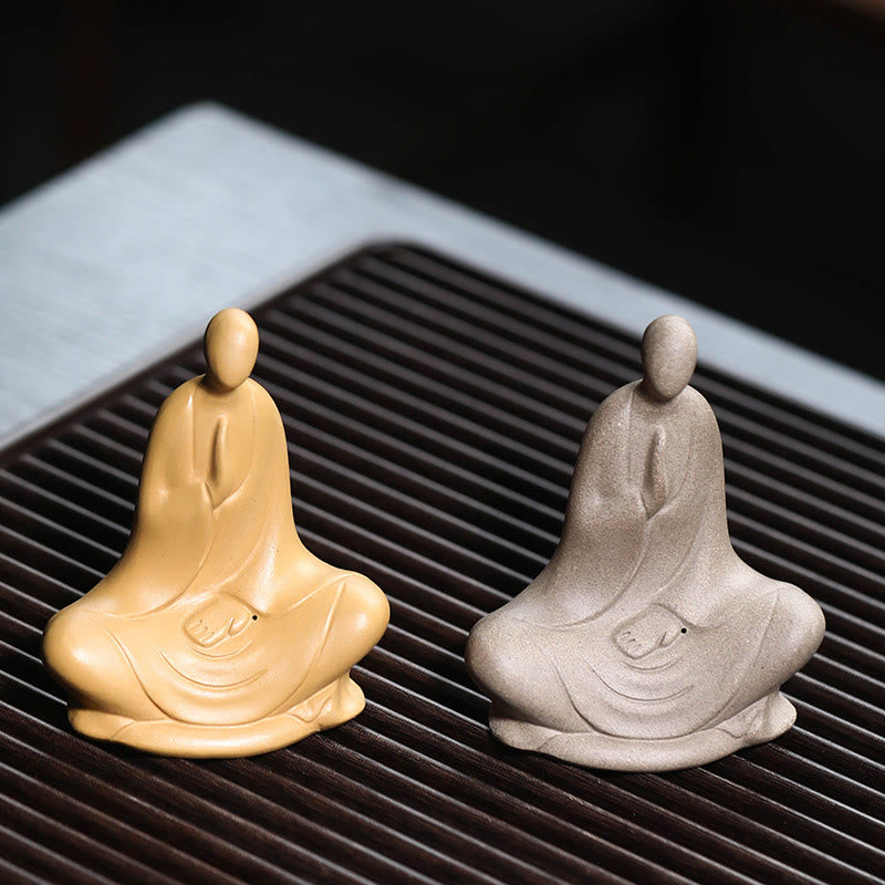 Buddha Stones Formless Buddha Prayering Ceramic Statue Zen Home Decoration 5*2.5*5.3cm