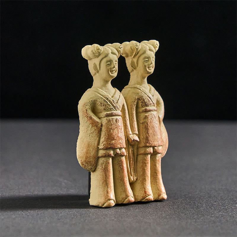 Buddha Stones FU Dogs Twins Buddha Square Ding Design Refrigerator Fridge Magnet Home Decoration