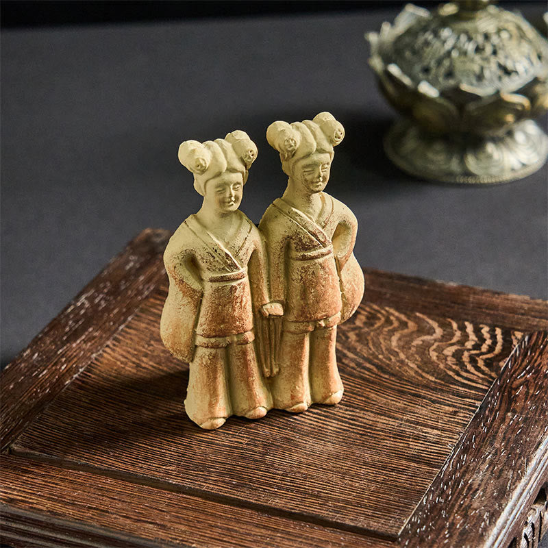 Buddha Stones FU Dogs Twins Buddha Square Ding Design Refrigerator Fridge Magnet Home Decoration