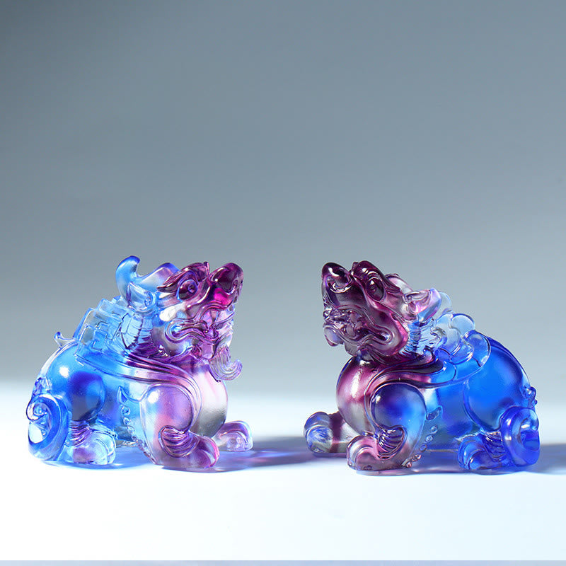 Buddha Stones Liuli Crystal Pixiu Wealth Luck Home Decoration