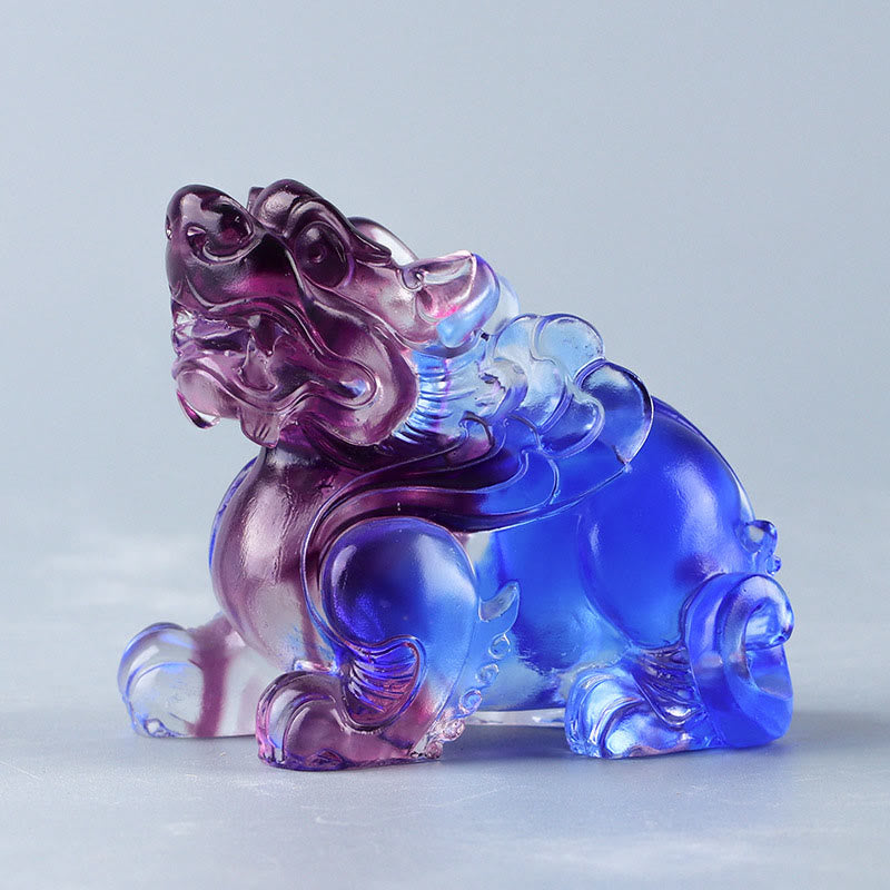 Buddha Stones Liuli Crystal Pixiu Wealth Luck Home Decoration