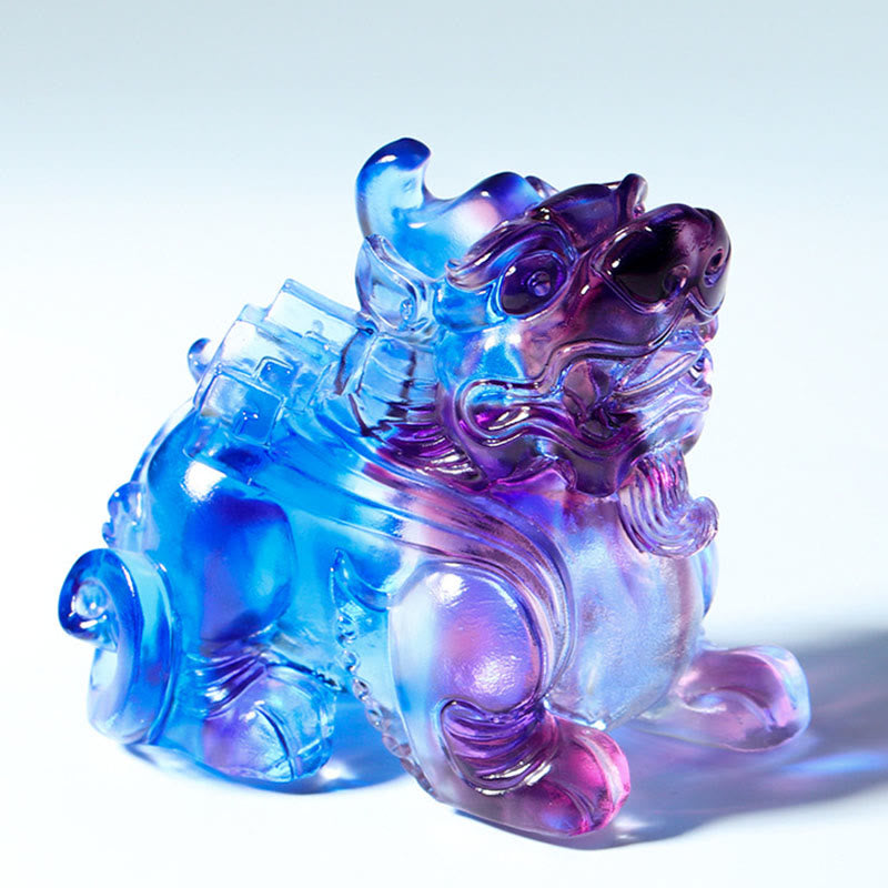 Buddha Stones Liuli Crystal Pixiu Wealth Luck Home Decoration