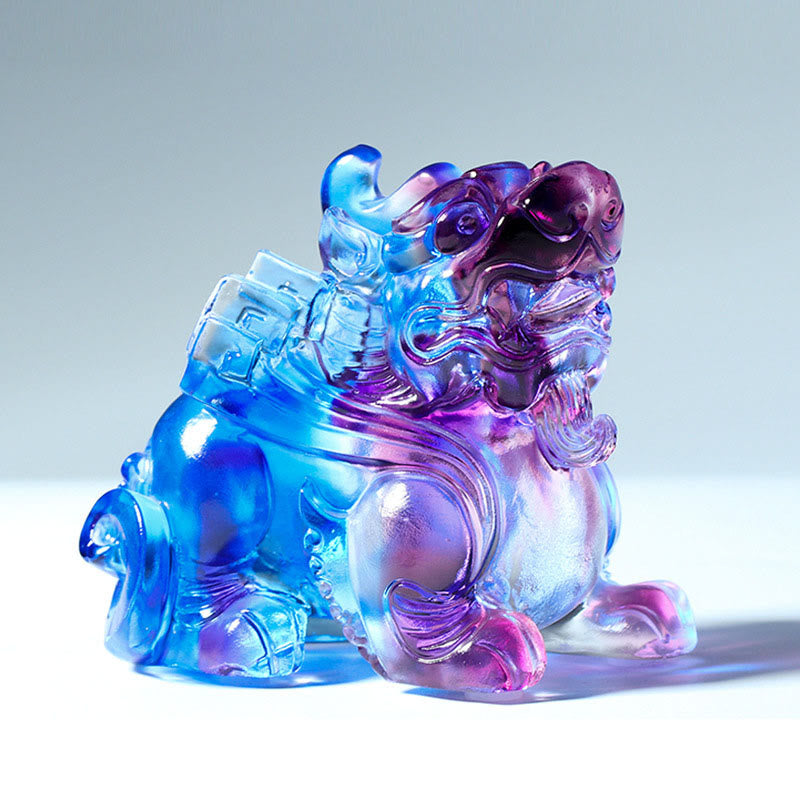 Buddha Stones Liuli Crystal Pixiu Wealth Luck Home Decoration