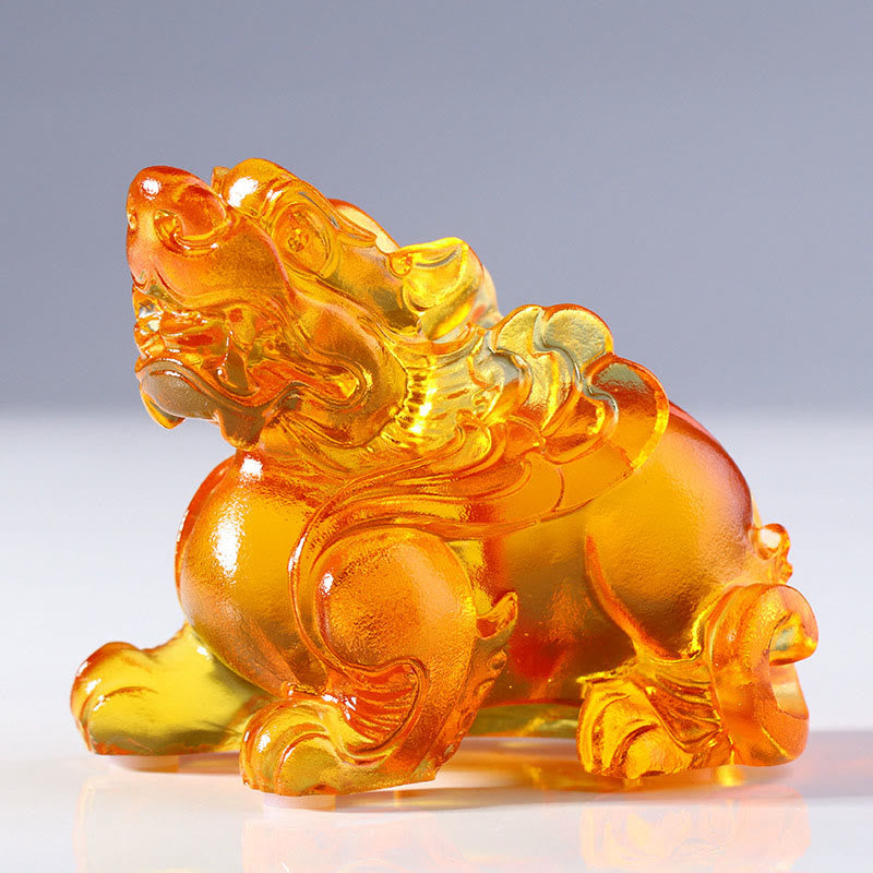 Buddha Stones Liuli Crystal Pixiu Wealth Luck Home Decoration