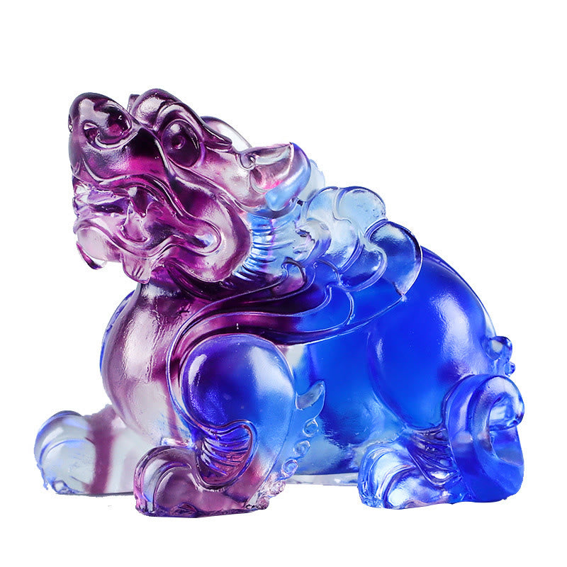 Buddha Stones Liuli Crystal Pixiu Wealth Luck Home Decoration