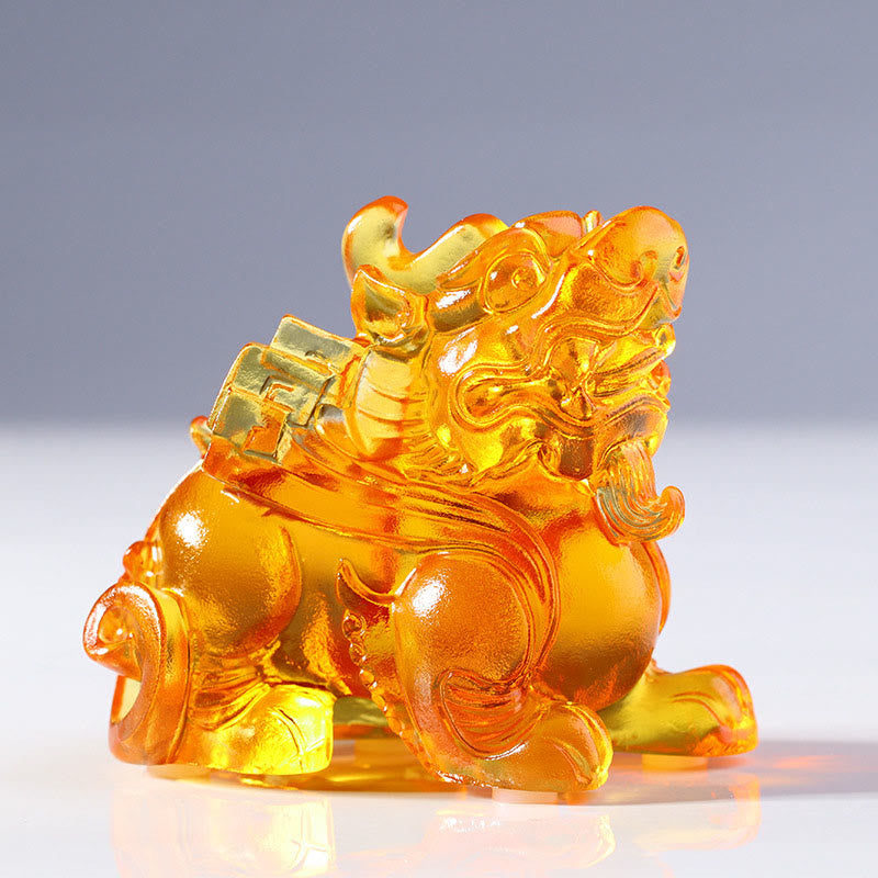 Buddha Stones Liuli Crystal Pixiu Wealth Luck Home Decoration