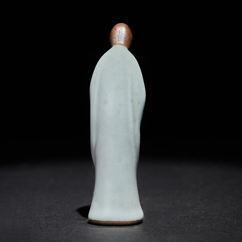 Buddha Stones Meditation Monk Ceramic Statue Serenity Home Decoration