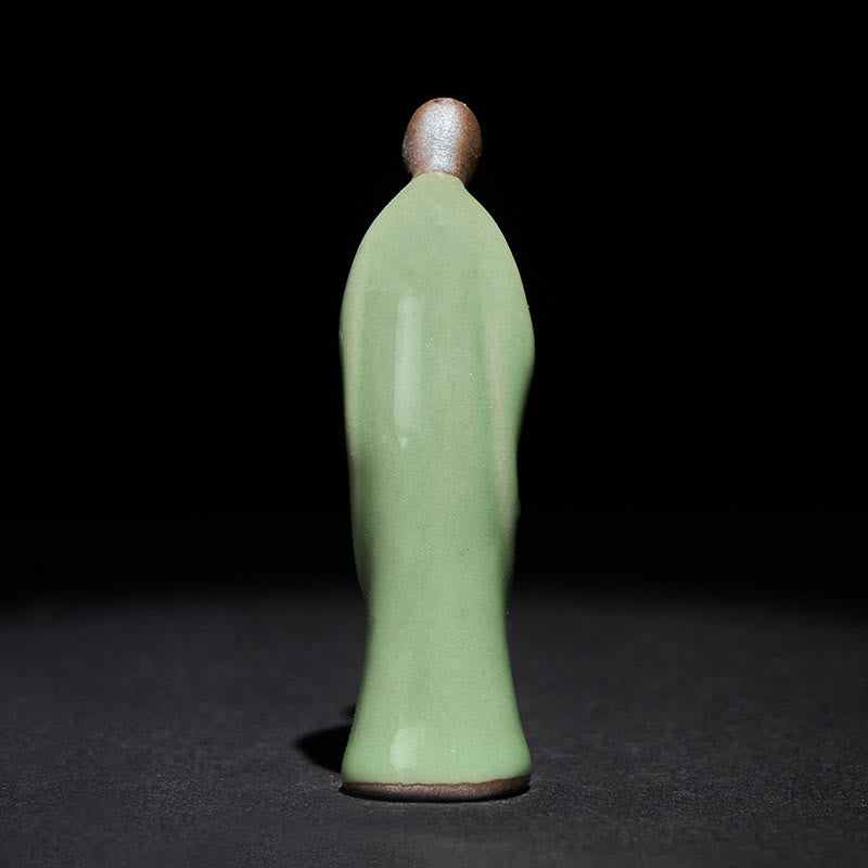 Buddha Stones Meditation Monk Ceramic Statue Serenity Home Decoration