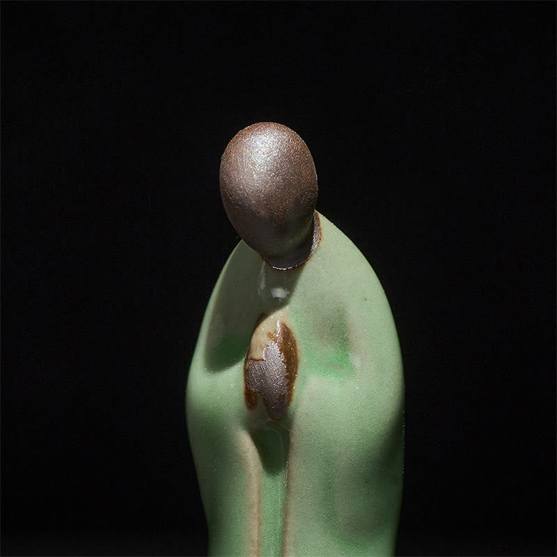 Buddha Stones Meditation Monk Ceramic Statue Serenity Home Decoration