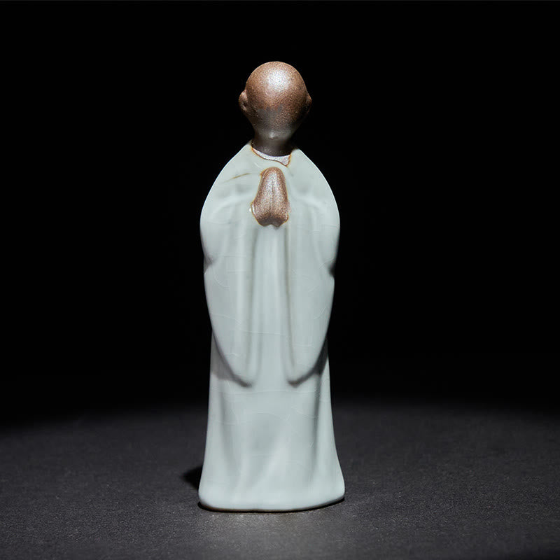 Buddha Stones Meditation Monk Ceramic Statue Serenity Home Decoration