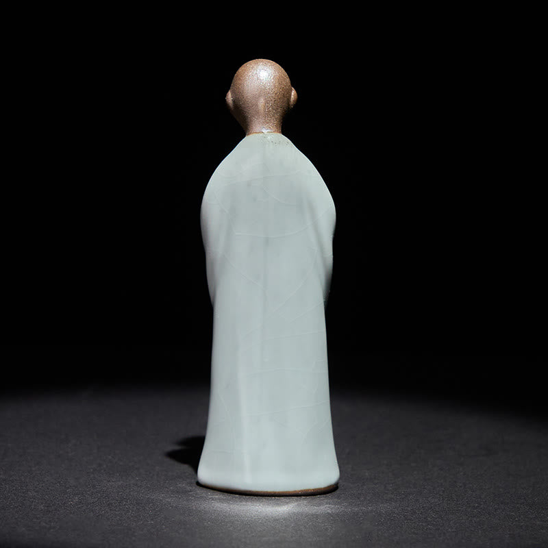 Buddha Stones Meditation Monk Ceramic Statue Serenity Home Decoration