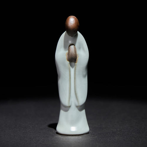 Buddha Stones Meditation Monk Ceramic Statue Serenity Home Decoration