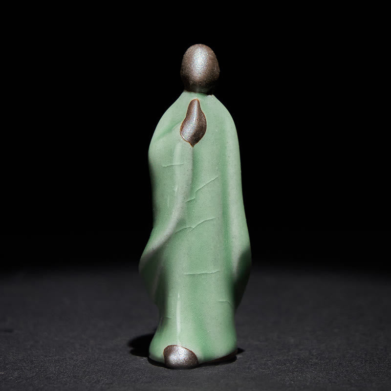 Buddha Stones Meditation Monk Ceramic Statue Serenity Home Decoration
