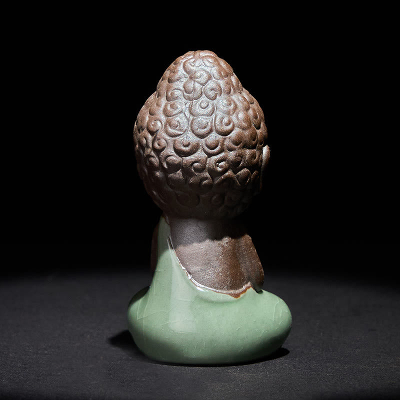 Buddha Stones Prayer Meditation Resting Monk Ceramic Statue Serenity Home Decoration