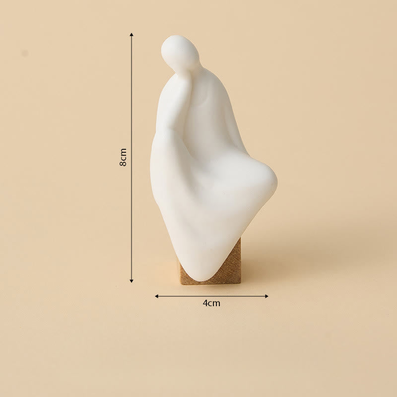 Buddha Stones Formless Buddha Ceramics Wenge Wood Desk Serenity Decoration