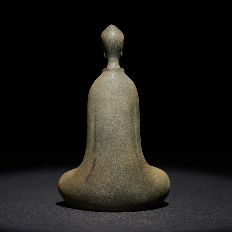 Buddha Stones Handmade Sakyamuni Buddha Iron Powder Rust Cast Resin Statue Home Decoration