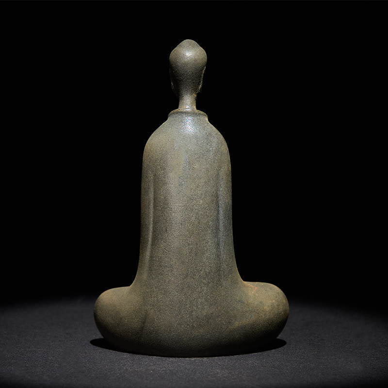 Buddha Stones Handmade Sakyamuni Buddha Iron Powder Rust Cast Resin Statue Home Decoration