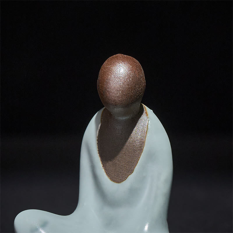 Buddha Stones Small Formless Buddha Meditating Ceramic Statue Zen Home Decoration 4*2.5*5cm