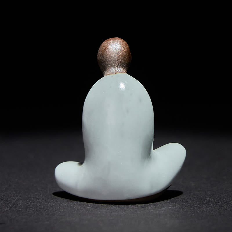 Buddha Stones Small Formless Buddha Meditating Ceramic Statue Zen Home Decoration 4*2.5*5cm