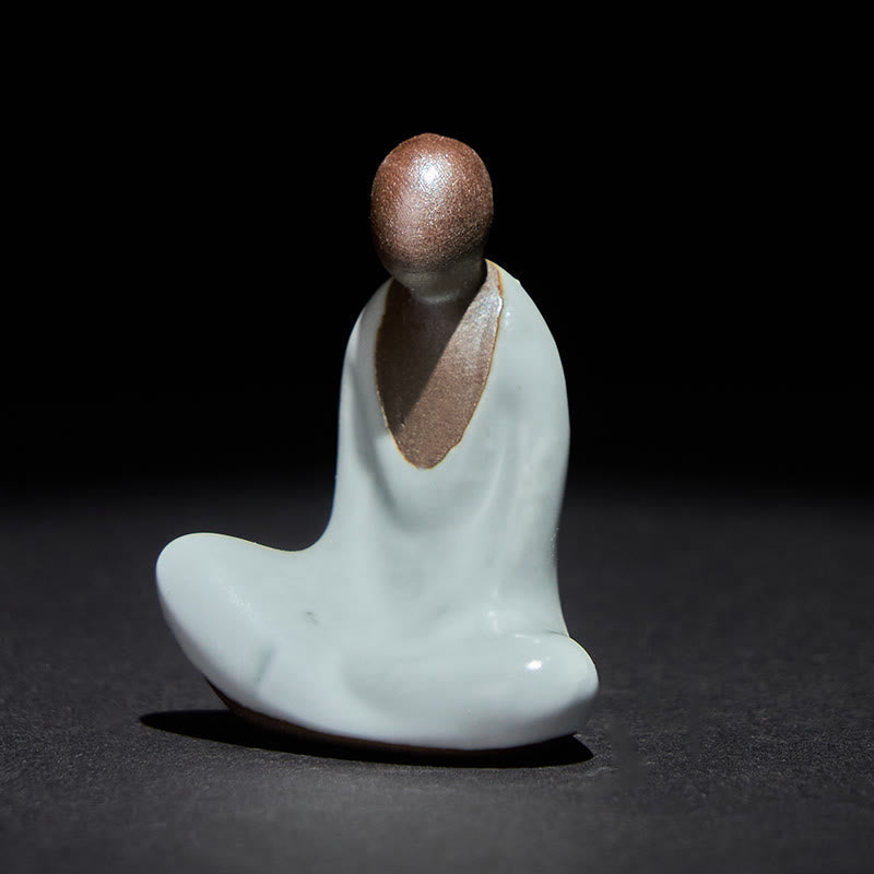 Buddha Stones Small Formless Buddha Meditating Ceramic Statue Zen Home Decoration 4*2.5*5cm