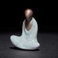 Buddha Stones Small Formless Buddha Meditating Ceramic Statue Zen Home Decoration 4*2.5*5cm